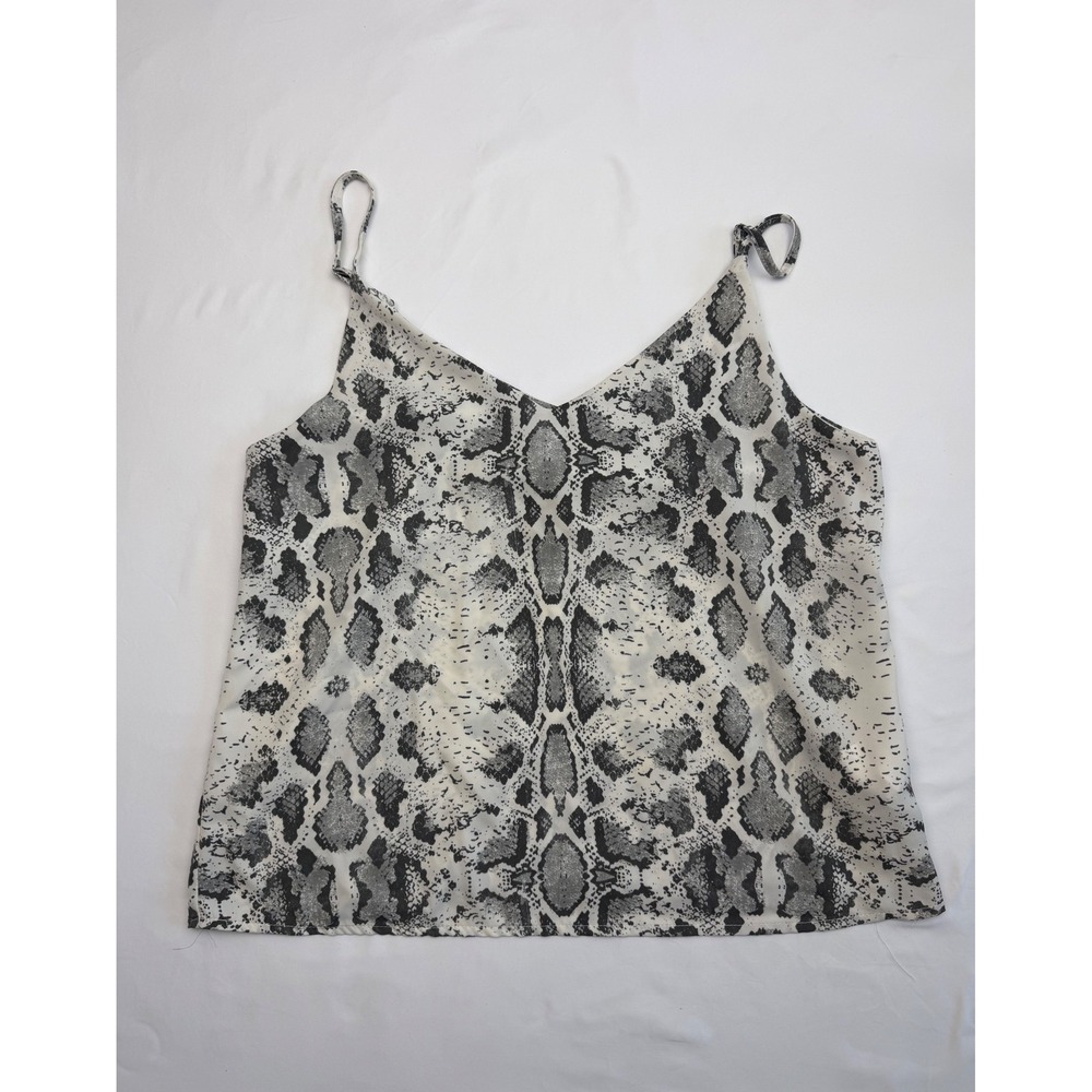 Cotton On Gray Snakeskin Print V-Neck Cami Top Womens Medium Animal‎ Print Tank
